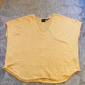 oversized yellow knit sweater